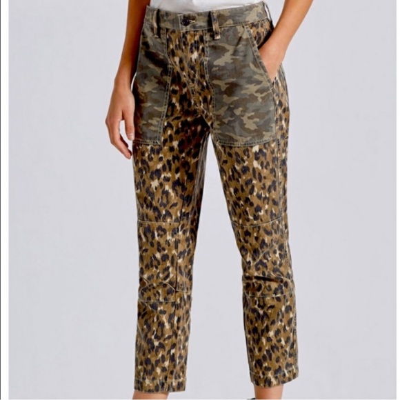 Current/Elliott Pants - CURRENT/ELLIOT Camo Leopard Cropped Ankle Pants